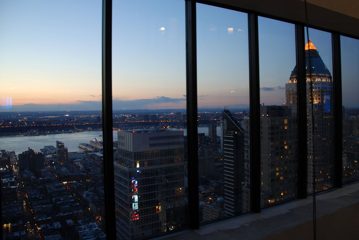 New York City Times Square 11H View To Northwest, One Worldwide Plaza After Sunset From The Marriott Hotel View Rooftop Restaurant